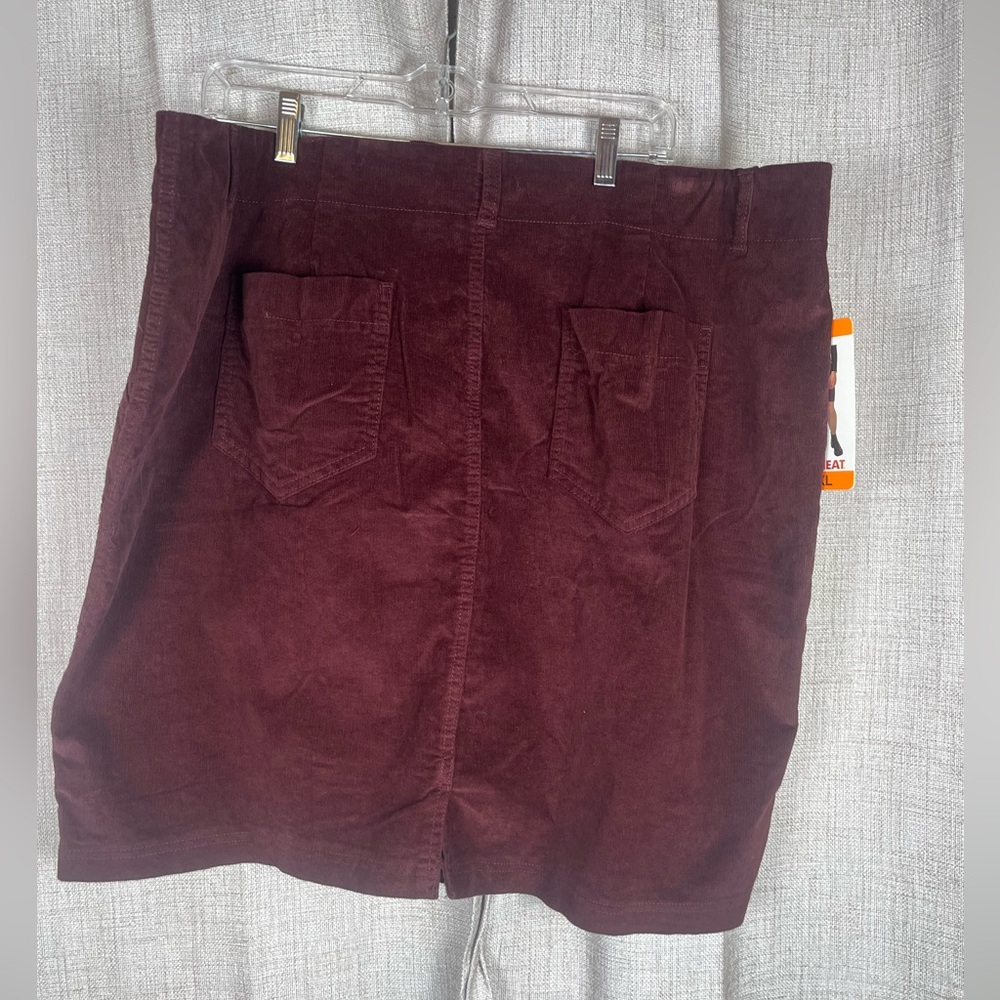 32 Degrees Heat Skirt Womens Corduroy Sz XXL Dark Purple Pockets Cotton NWT - Picture 4 of 4
